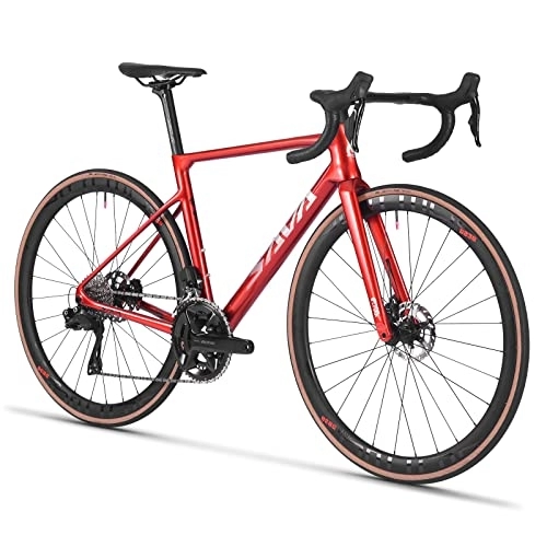 Road Bike : SAVADECK Carbon Road bike, Phantom5.0 Lightweight full carbon Road Bicycle with Integrated Handlebar internal cable 700C Wheels with Shimano 105 Di2 R7170 24 Speeds Groupset Racing Bicycle