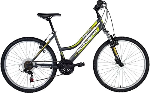 Road Bike : Schiano Integral 24 Inch 41 cm Girls 18SP Rim Brakes Anthracite / Yellow
