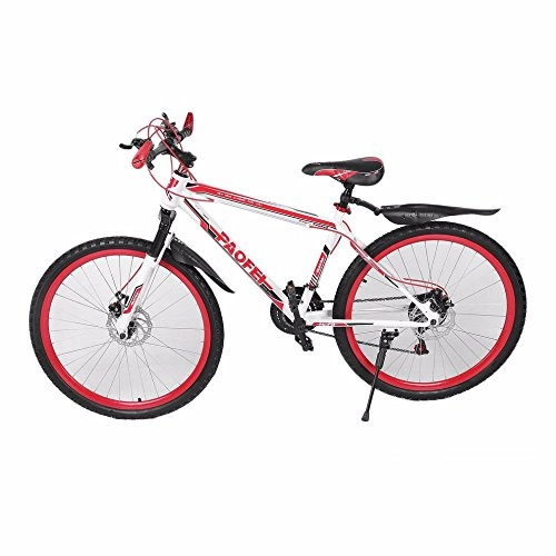 Road Bike : Shoptourismkit 26x17 In Front & Rear Disc 30 Circle Mountain Bike Speed Road Racing Bicycle (White and Red)
