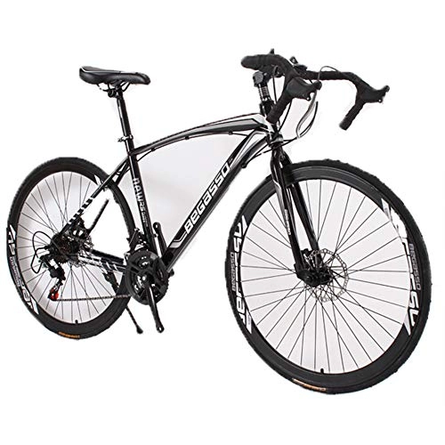 Road Bike : SIER Mountain bike variable speed bicycle adult male and female students bent bicycles 21 accelerated mountain bike, Black