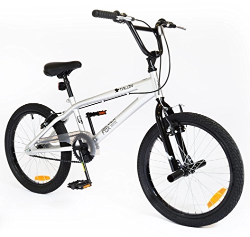 Road Bike : SILVERFOX 20" Talon BMX BIKE - Bicycle in WHITE & BLACK with Stunt Pegs