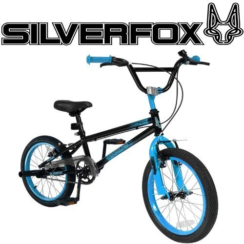 Road Bike : SilverFox BMX Plank 18" Bike - Black and Blue - Boys - New Model