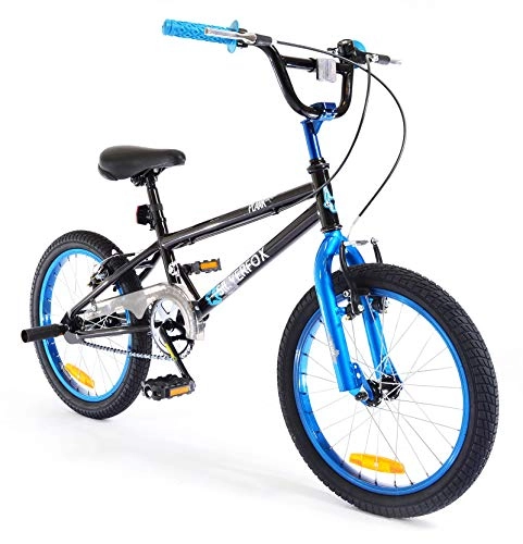 Road Bike : SilverFox New Boys / Chidrens Black / Blue Plank 18Inch Bmx Freestyle Bike - Assorted -