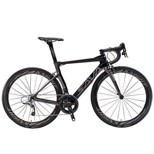 Road Bike : SKNIGHT Phantom3.0 700C Carbon Fiber Road Bike with SHIMANO Ultegra R8000 22-Speed Group Set (Black Gray, 56cm)