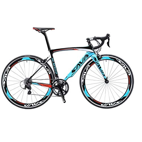 Road Bike : SKNIGHT Warwind5.0 700C Road Bike T800 Carbon Fiber Frame / Fork / Seatpost Cycling Bicycle with SHIMANO 105 R7000 22 Speed Derailleur System (Black Blue, 48cm)