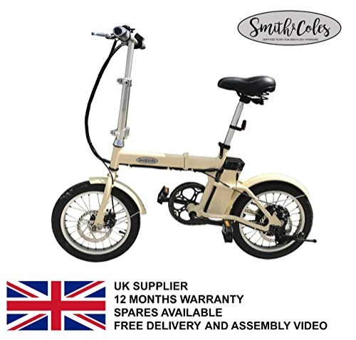 Road Bike : Smith & Coles Electric Bicycle 16" Folding eBike Devonshire Cream