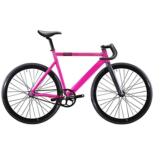 Road Bike : State Bicycle 6061 Black Label Fixed Gear Bike - Hot Pink, 49 cm