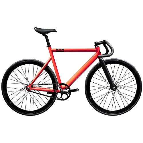 Road Bike : State Bicycle 6061 Black Label Fixed Gear Bike - Roma Red, 62 cm
