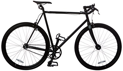 Road Bike : State Bicycle Contender Premium Fixed Gear Bike - Matte Black, 62 cm