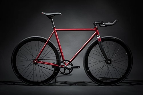 Road Bike : State Bicycle Contender Premium Fixed Gear Bike - Red, 52 cm