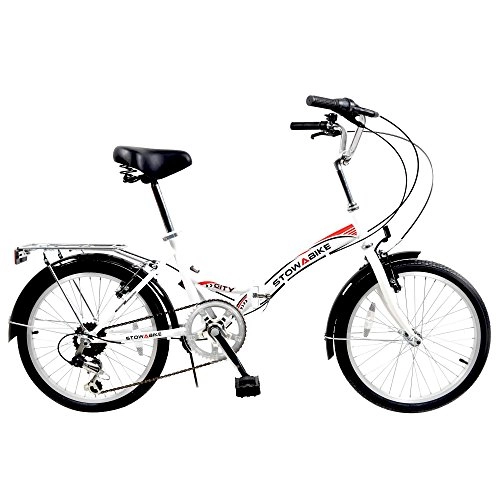 Road Bike : Stowabike 20" Folding City V2 Compact Foldable Bike Red / White