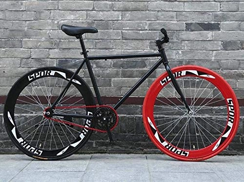 Road Bike : Stripped Back Fixie Brake System, Road Bicycle, 26 Inch Bikes, High Carbon Steel Frame, Road Bicycle Racing, Men's And Women Adult, (Color : C)