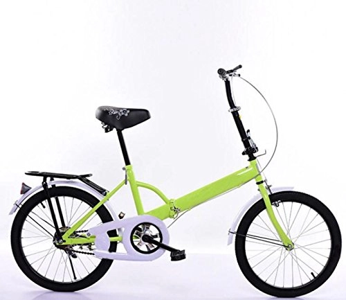Road Bike : Student Car Folding Car Folding Bicycle High-end Gifts Bicycle 20-inch Portable Bicycle Cycling Cross-country Bike, Green-20in