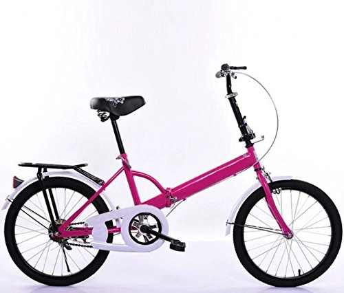 Road Bike : Student Car Folding Car Folding Bicycle High-end Gifts Bicycle 20-inch Portable Bicycle Cycling Cross-country Bike, Pink-20in
