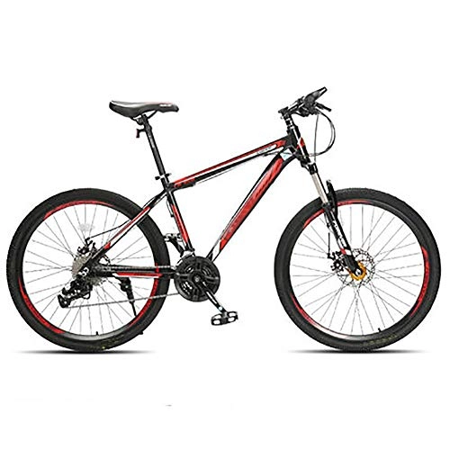 Road Bike : Sun candlelight Youth And Adult Mountain Bike, aluminum alloy Frame, 24 Speeds, 26-Inch Wheels, Multiple Colors Road Bike (Color : Red, Size : 24 speed)