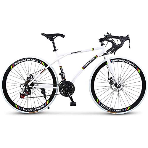 Road Bike : Ti-Fa 26" Road Bicycles for Adult, 24-Speed Bikes, Double Disc Brake, High Carbon Steel Frame, Road Bicycle Racing, Men's And Women Adult-Only