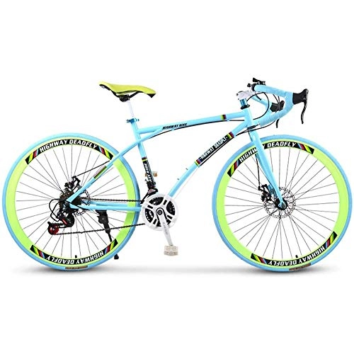 Road Bike : Ti-Fa Road Bicycle 24-Speed 26 Inch Bikes Double Disc Brake, High Carbon Steel Frame, Road Bicycle Racing, Mens And Women Adult-Only