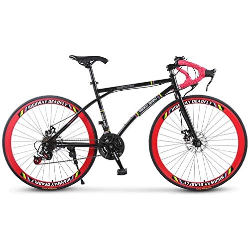 Road Bike : Ti-Fa Road Bicycles for Adult, 26" 24-Speed Bikes, Double Disc Brake, High Carbon Steel Frame, Road Bicycle Racing, Men's And Women Adult-Only