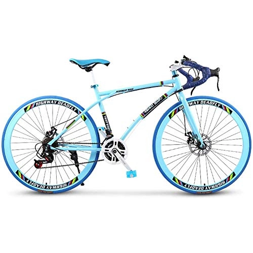 Road Bike : Ti-Fa Road Bike for Adult, 26" 24-Speed Bikes, Double Disc Brake, High Carbon Steel Frame, Road Bicycle Racing, Men's And Women Adult-Only