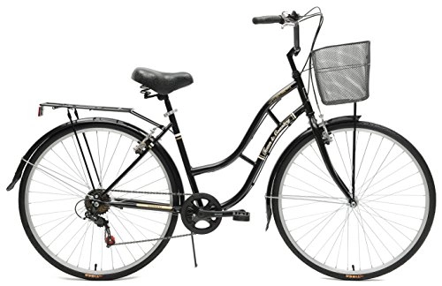 Road Bike : Tiger Town and Country Traditional Ladies Heritage Bike 700c 6 Speed Black / Gold