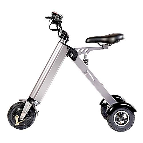 Road Bike : TopMate ES31 Electric Scooter Mini Foldable Tricycle Weight 14KG with 3 Gears Speed Limit 6-12-20KM / H and 3 Shock Absorbers | Especially Suitable for People over 50 Age On A Trip