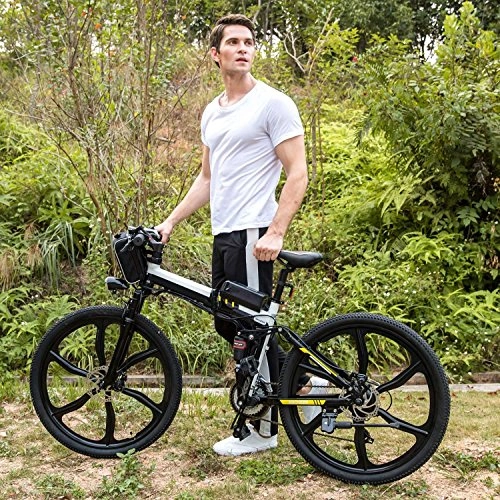 Road Bike : Ultrey Electric Bike 26 inch E Bike Folding, Electic Mountain Citybike arge Capacity Lithium-Ion Battery (36V 250W), Premium Full Suspension and Shimano Gear