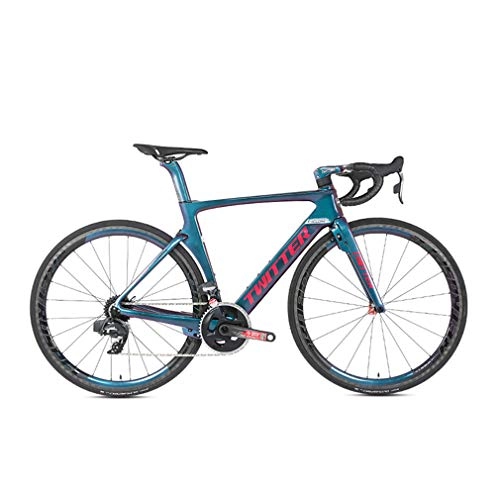 Road Bike : UNDERSPOR Adult Sport Mountain Bike, 22" Carbon Fiber Adventure Bike, 22-Speed Ultra-Lightweight Bike, Blue