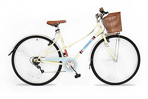 Road Bike : Universal Classic Ladies Vintage Hybrid 6 Gear City Bike - Crme, 18-Inch