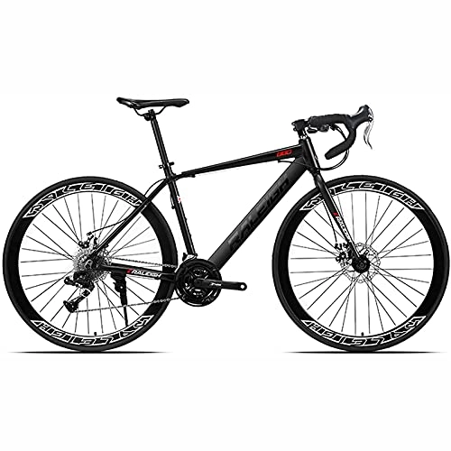 Road Bike : UYHF 26 Inch Mountain Bike, Road Bike 24 / 27 / 30 Speed High-Tensile Carbon Steel Frame MTB With Dual Disc Brake for Men and Women black-27 speed