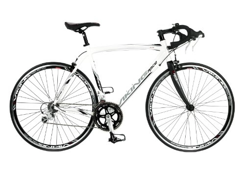 Road Bike : Viking Men's Elite 700 C 18 SPD STI Road Racing Bike-White, 53 cm
