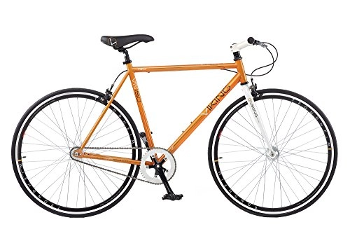 Road Bike : Viking Unisex's Rio Fixed Wheel Bike-Orange, 59 cm