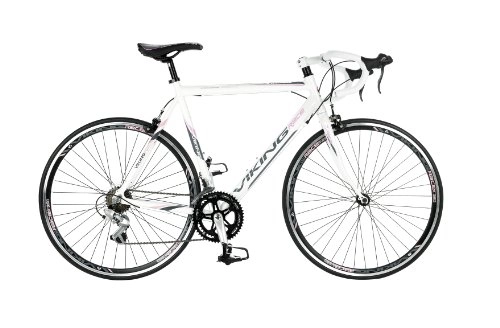 Road Bike : Viking Women's Elysee STI 700 C 14 SPD Road Racing Bike - White, 53 cm