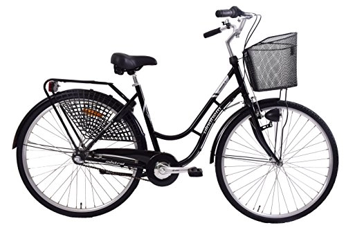 Road Bike : Vindhem Mistral Dutch Style Classic 700c Wheel Heritage Traditional Ladies 19" Frame 3 Speed Nexus Hub Bike & Basket Black
