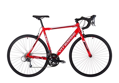 Road Bike : Vitesse Rush Unisex 55.5 cm Frame / 700c Wheels, Alloy Frame, 24 Speed Road Bike, Red