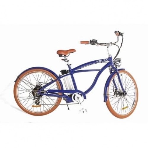 Road Bike : VOLTA Men's Electric Bike Sunset Cruiser Blue, blue