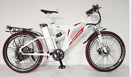 Road Bike : White Frame 48V 1500W Super X8 Ebike With 48V 24AH Japan PANA Li-ion Battery 26 Inch Electric Bicycle