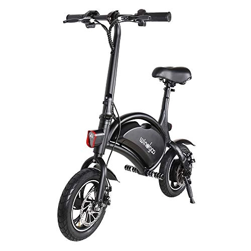 Road Bike : Windgoo Electric Scooter 12 inch 36V Folding E-bike with 4.4Ah LG Lithium Battery, City Bicycle Max Speed 30 km / h, Disc Brakes (Black)
