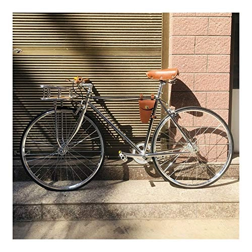 Road Bike : without logo AFTWLKJ Retro Steel frame tape 700C Fixed Gear bike Track Single speed Bike 52cm fixie bike vintage DIY frame (Colore : Black, Dimensioni : 52cm (175cm 180cm))