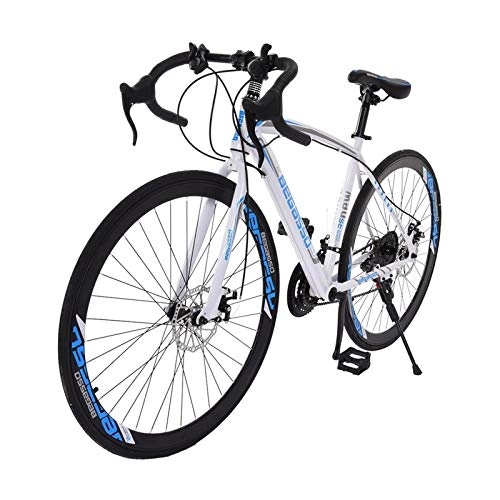 Road Bike : WIYP Aluminum full shock absorber road bike 21-speed disc brake mountain bike variable speed bicycle adult male and female students (Color : As photo)