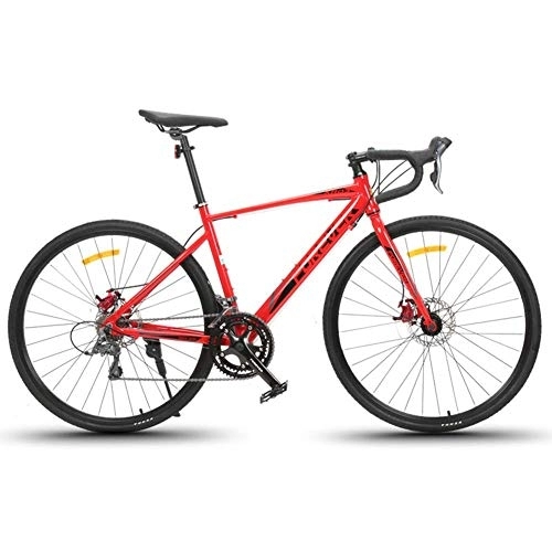 Road Bike : WJSW 16 Speed Road Bike, Lightweight Aluminium Road Bike, Oil Disc Brake System, Adult Men City Commuter Bicycle, Perfect for Road Or Dirt Trail Touring, Red