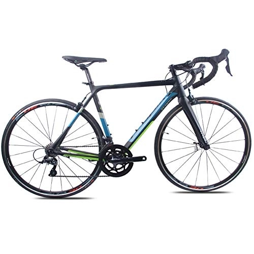Road Bike : WJSW Adult Road Bike, Professional 18-Speed Racing Bicycle, Ultra-Light Aluminium Frame Double V Brake Racing Bicycle, Perfect for Road Or Dirt Trail Touring, Green, TA30