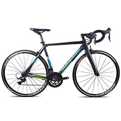 Road Bike : WJSW Adult Road Bike, Professional 18-Speed Racing Bicycle, Ultra-Light Aluminium Frame Double V Brake Racing Bicycle, Perfect for Road Or Dirt Trail Touring, Green, X6