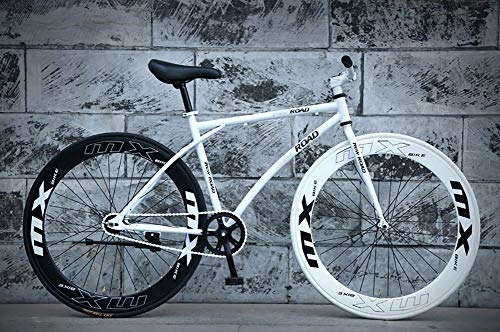 Road Bike : WLKQ Road Bike - Bicycle - fixed gear bicycle - Single Speed 26 Inch Commuter City Road Bike | frame Urban Fixed Gear Bicycle Adult Ladies Men Unisex, L