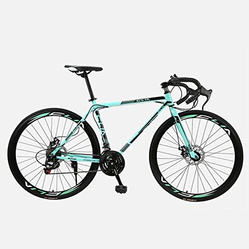 Road Bike : WND Road Bike Fixed Gear Bicycle Speed Shift Bend Bicycle Male And Female Students Adult, Bianchi Black, 40 knife 21 speed