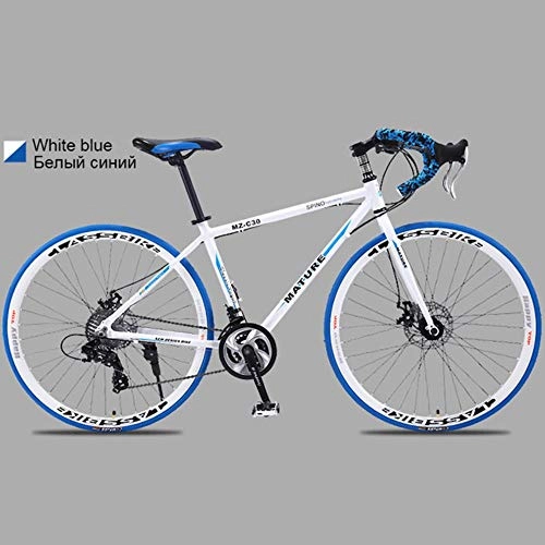 Road Bike : WYN variable speed double disc brake Aluminum alloy frame adult student bicycle road bicycle, 30 speed WL