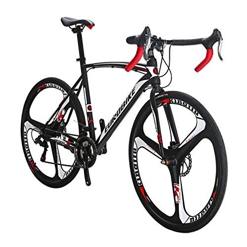 Road Bike : XC550 700C Road Bike 49cm Frame 21 Speed Dual Disc Brakes Commuter Bikes for Mens Bicycle (3-SPOKE)