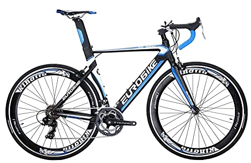 Road Bike : XC7000 Road Bike 14 Speed 54CM Aluminum Frame 700C Wheels Adult Road Bicycle (Blue)