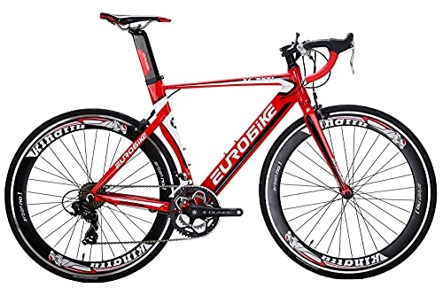 Road Bike : XC7000 Road Bike 14 Speed 54CM Aluminum Frame 700C Wheels Adult Road Bicycle (Red)