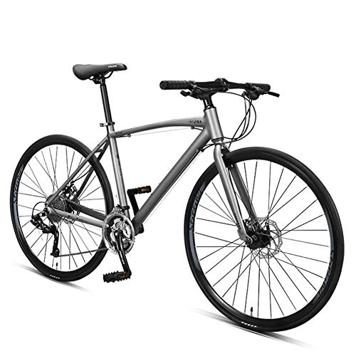 Road Bike : XHCP bicycle Mountain bike 30 Speed Road Bike, Adult Commuter Bike, Lightweight Aluminium Road Bicycle, 700 * 25C Wheels, Racing Bicycle with Dual Disc Brake, Gray, Grey