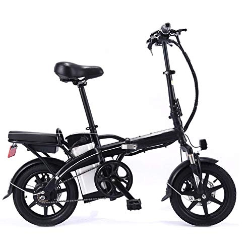 Road Bike : Xiuxiu 14 inch Electric Bicycle Foldable E-Bike Folding Wheels, Electric Bicycle with Battery Life 100km, LED Indicator